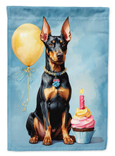 Load image into Gallery viewer, Doberman Pinscher Happy Birthday Garden Flag –  Garden Flag by Caroline's Treasures