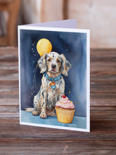 Load image into Gallery viewer, English Setter Happy Birthday Greeting Cards - Blank Note Cards – 8-Pack of Artist-Designed Cards with Envelopes