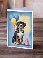 Load image into Gallery viewer, Entlebucher Mountain Dog Happy Birthday Greeting Cards - Blank Note Cards – 8-Pack of Artist-Designed Cards with Envelopes