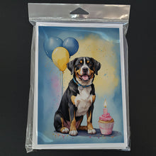 Load image into Gallery viewer, Entlebucher Mountain Dog Happy Birthday Greeting Cards - Blank Note Cards – 8-Pack of Artist-Designed Cards with Envelopes