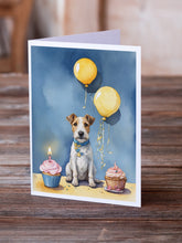 Load image into Gallery viewer, Fox Terrier Happy Birthday Greeting Cards - Blank Note Cards – 8-Pack of Artist-Designed Cards with Envelopes
