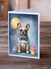 Load image into Gallery viewer, French Bulldog Happy Birthday Greeting Cards - Blank Note Cards – 8-Pack of Artist-Designed Cards with Envelopes