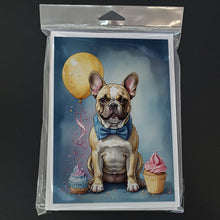 Load image into Gallery viewer, French Bulldog Happy Birthday Greeting Cards - Blank Note Cards – 8-Pack of Artist-Designed Cards with Envelopes