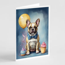Load image into Gallery viewer, French Bulldog Happy Birthday Greeting Cards - Blank Note Cards – 8-Pack of Artist-Designed Cards with Envelopes