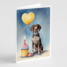 Load image into Gallery viewer, German Shorthaired Pointer Happy Birthday Greeting Cards - Blank Note Cards – 8-Pack of Artist-Designed Cards with Envelopes