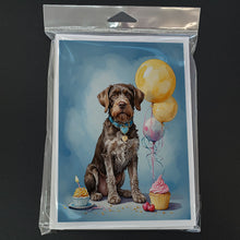 Load image into Gallery viewer, German Wirehaired Pointer Happy Birthday Greeting Cards - Blank Note Cards – 8-Pack of Artist-Designed Cards with Envelopes