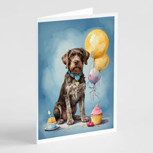 Load image into Gallery viewer, German Wirehaired Pointer Happy Birthday Greeting Cards - Blank Note Cards – 8-Pack of Artist-Designed Cards with Envelopes