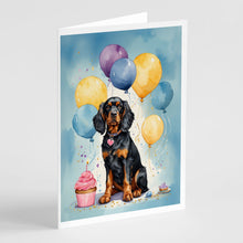 Load image into Gallery viewer, Gordon Setter Happy Birthday Greeting Cards - Blank Note Cards – 8-Pack of Artist-Designed Cards with Envelopes