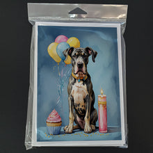 Load image into Gallery viewer, Great Dane Happy Birthday Greeting Cards - Blank Note Cards – 8-Pack of Artist-Designed Cards with Envelopes