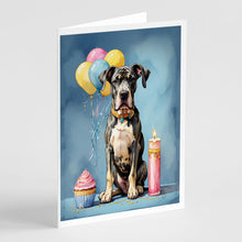 Load image into Gallery viewer, Great Dane Happy Birthday Greeting Cards - Blank Note Cards – 8-Pack of Artist-Designed Cards with Envelopes