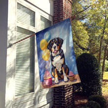Load image into Gallery viewer, Greater Swiss Mountain Dog Happy Birthday House Flag