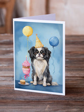 Load image into Gallery viewer, Japanese Chin Happy Birthday Greeting Cards - Blank Note Cards – 8-Pack of Artist-Designed Cards with Envelopes