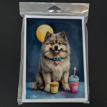 Load image into Gallery viewer, Keeshond Happy Birthday Greeting Cards - Blank Note Cards – 8-Pack of Artist-Designed Cards with Envelopes