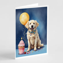 Load image into Gallery viewer, Kuvasz Happy Birthday Greeting Cards - Blank Note Cards – 8-Pack of Artist-Designed Cards with Envelopes