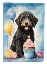 Load image into Gallery viewer, Labradoodle Black Happy Birthday House Flag