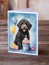 Load image into Gallery viewer, Labradoodle Black Happy Birthday Greeting Cards - Blank Note Cards – 8-Pack of Artist-Designed Cards with Envelopes
