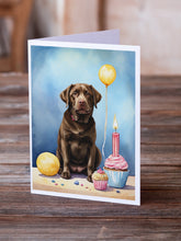 Load image into Gallery viewer, Chocolate Labrador Retriever Happy Birthday Greeting Cards - Blank Note Cards – 8-Pack of Artist-Designed Cards with Envelopes