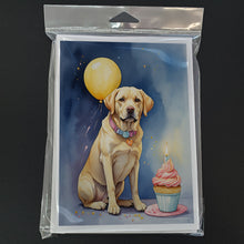 Load image into Gallery viewer, Yellow Labrador Retriever Happy Birthday Greeting Cards - Blank Note Cards – 8-Pack of Artist-Designed Cards with Envelopes