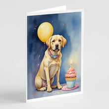 Load image into Gallery viewer, Yellow Labrador Retriever Happy Birthday Greeting Cards - Blank Note Cards – 8-Pack of Artist-Designed Cards with Envelopes