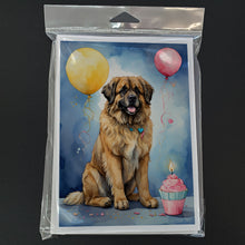 Load image into Gallery viewer, Leonberger Happy Birthday Greeting Cards - Blank Note Cards – 8-Pack of Artist-Designed Cards with Envelopes