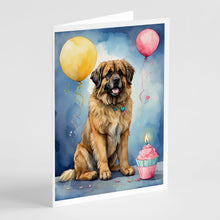 Load image into Gallery viewer, Leonberger Happy Birthday Greeting Cards - Blank Note Cards – 8-Pack of Artist-Designed Cards with Envelopes