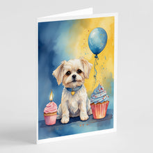 Load image into Gallery viewer, Maltese Happy Birthday Greeting Cards - Blank Note Cards – 8-Pack of Artist-Designed Cards with Envelopes