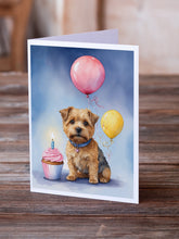 Load image into Gallery viewer, Norfolk Terrier Happy Birthday Greeting Cards - Blank Note Cards – 8-Pack of Artist-Designed Cards with Envelopes
