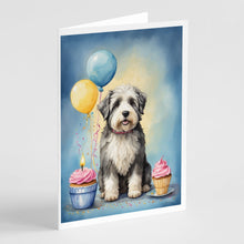 Load image into Gallery viewer, Old English Sheepdog Happy Birthday Greeting Cards - Blank Note Cards – 8-Pack of Artist-Designed Cards with Envelopes