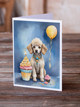 Load image into Gallery viewer, White Toy Poodle Happy Birthday Greeting Cards - Blank Note Cards – 8-Pack of Artist-Designed Cards with Envelopes