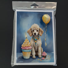 Load image into Gallery viewer, White Toy Poodle Happy Birthday Greeting Cards - Blank Note Cards – 8-Pack of Artist-Designed Cards with Envelopes