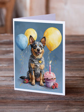 Load image into Gallery viewer, Australian Cattle Dog Happy Birthday Greeting Cards - Blank Note Cards – 8-Pack of Artist-Designed Cards with Envelopes