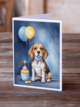 Load image into Gallery viewer, Beagle Happy Birthday Greeting Cards - Blank Note Cards – 8-Pack of Artist-Designed Cards with Envelopes
