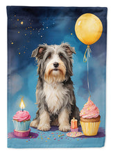 Load image into Gallery viewer, Bearded Collie Happy Birthday Garden Flag –Dog Birthday Cupcake Yard Decor with Balloons
