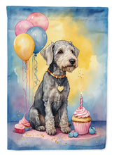 Load image into Gallery viewer, Bedlington Terrier Happy Birthday Garden Flag –Dog Birthday Cupcake Yard Decor with Balloons