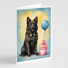 Load image into Gallery viewer, Belgian Sheepdog Happy Birthday Greeting Cards - Blank Note Cards – 8-Pack of Artist-Designed Cards with Envelopes