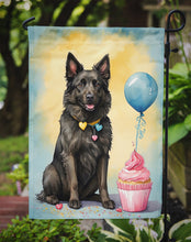 Load image into Gallery viewer, Belgian Sheepdog Happy Birthday Garden Flag –Dog Birthday Cupcake Yard Decor with Balloons