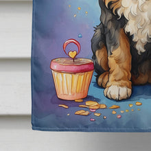 Load image into Gallery viewer, Bernedoodle Happy Birthday House Flag