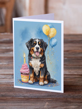 Load image into Gallery viewer, Bernese Mountain Dog Happy Birthday Greeting Cards - Blank Note Cards – 8-Pack of Artist-Designed Cards with Envelopes