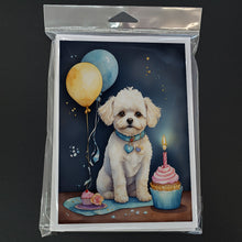 Load image into Gallery viewer, Bichon Frise Happy Birthday Greeting Cards - Blank Note Cards – 8-Pack of Artist-Designed Cards with Envelopes