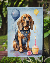 Load image into Gallery viewer, Bloodhound Happy Birthday Garden Flag –Dog Birthday Cupcake Yard Decor with Balloons