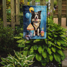 Load image into Gallery viewer, Border Collie Happy Birthday Garden Flag –Dog Birthday Cupcake Yard Decor with Balloons