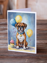 Load image into Gallery viewer, Boxer Happy Birthday Greeting Cards - Blank Note Cards – 8-Pack of Artist-Designed Cards with Envelopes