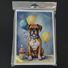 Load image into Gallery viewer, Boxer Happy Birthday Greeting Cards - Blank Note Cards – 8-Pack of Artist-Designed Cards with Envelopes