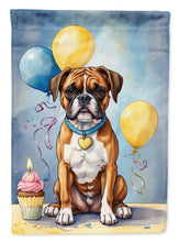 Load image into Gallery viewer, Boxer Happy Birthday Garden Flag –Dog Birthday Cupcake Yard Decor with Balloons