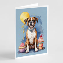 Load image into Gallery viewer, Boxer Happy Birthday Greeting Cards - Blank Note Cards – 8-Pack of Artist-Designed Cards with Envelopes