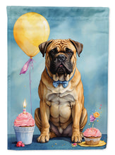 Load image into Gallery viewer, Bullmastiff Happy Birthday Garden Flag –Dog Birthday Cupcake Yard Decor with Balloons