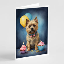Load image into Gallery viewer, Cairn Terrier Happy Birthday Greeting Cards - Blank Note Cards – 8-Pack of Artist-Designed Cards with Envelopes