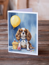 Load image into Gallery viewer, Cavalier Spaniel Happy Birthday Greeting Cards - Blank Note Cards – 8-Pack of Artist-Designed Cards with Envelopes