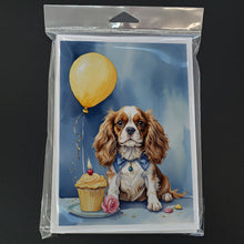 Load image into Gallery viewer, Cavalier Spaniel Happy Birthday Greeting Cards - Blank Note Cards – 8-Pack of Artist-Designed Cards with Envelopes