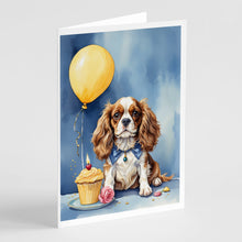Load image into Gallery viewer, Cavalier Spaniel Happy Birthday Greeting Cards - Blank Note Cards – 8-Pack of Artist-Designed Cards with Envelopes